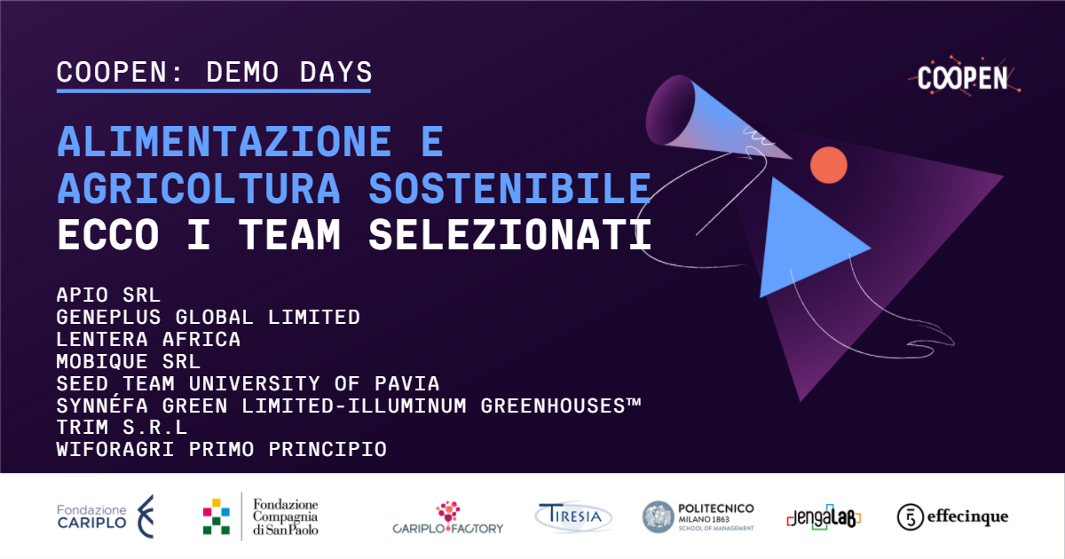 Alimentazione e Agricoltura Sostenibile: ecco i team selezionati